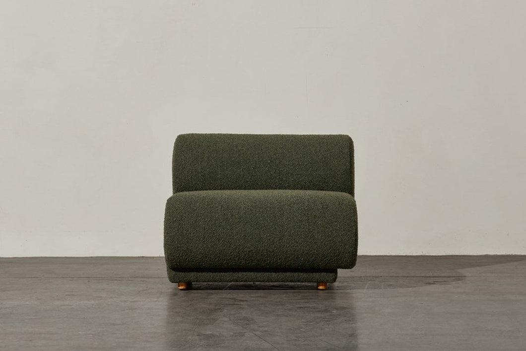 Valencia Christina Boucle Fabric Right Arm Sofa, Olive Green