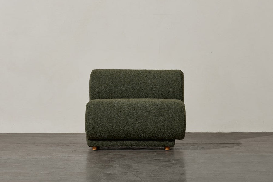 Valencia Christina Boucle Fabric Right Arm Sofa, Olive Green