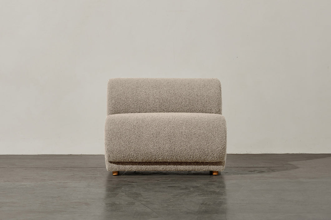 Valencia Christina Boucle Fabric Armless Sofa, Beige
