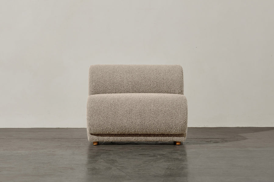 Valencia Christina Boucle Fabric Armless Sofa, Beige
