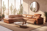 Valencia Clara Distressed Leather Recliner Sectional Sofa