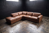 Valencia Clara Distressed Leather Recliner Sectional Sofa