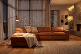 Valencia Clara Distressed Leather Recliner Sectional Sofa