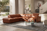 Valencia Clara Distressed Leather Recliner Sectional Sofa