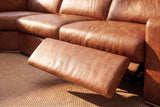Valencia Clara Distressed Leather Recliner Sectional Sofa