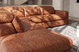 Valencia Clara Distressed Leather Recliner Sectional Sofa