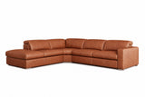Valencia Clara Distressed Leather Recliner Sectional Sofa