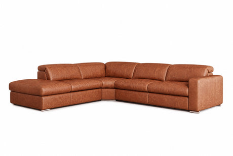 Valencia Clara Distressed Leather Recliner Sectional Sofa