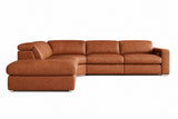 Valencia Clara Distressed Leather Recliner Sectional Sofa