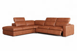 Valencia Clara Distressed Leather Recliner Sectional Sofa