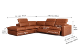 Valencia Clara Distressed Leather Recliner Sectional Sofa