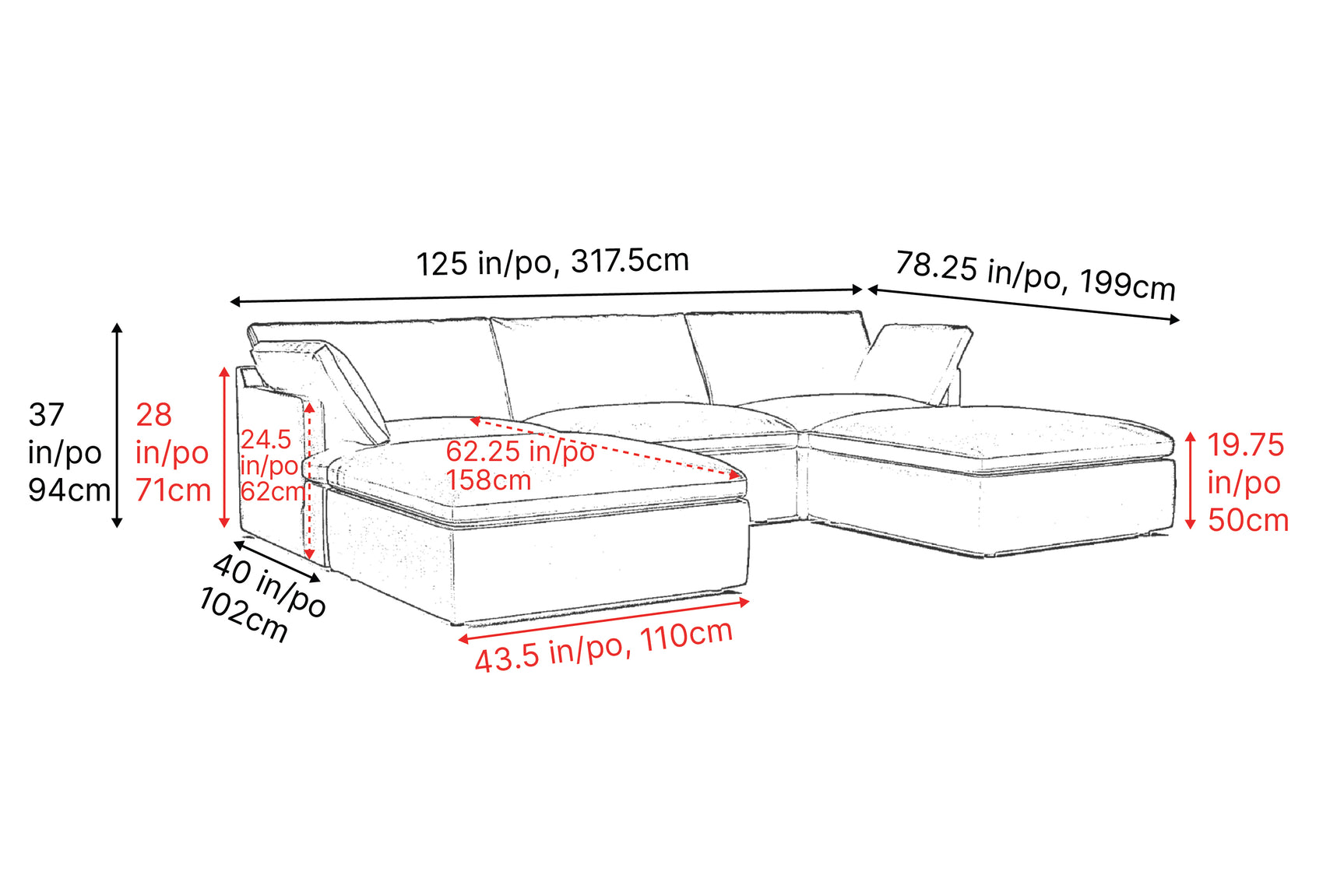 Isola Leather Theater Lounge Modular Sofa