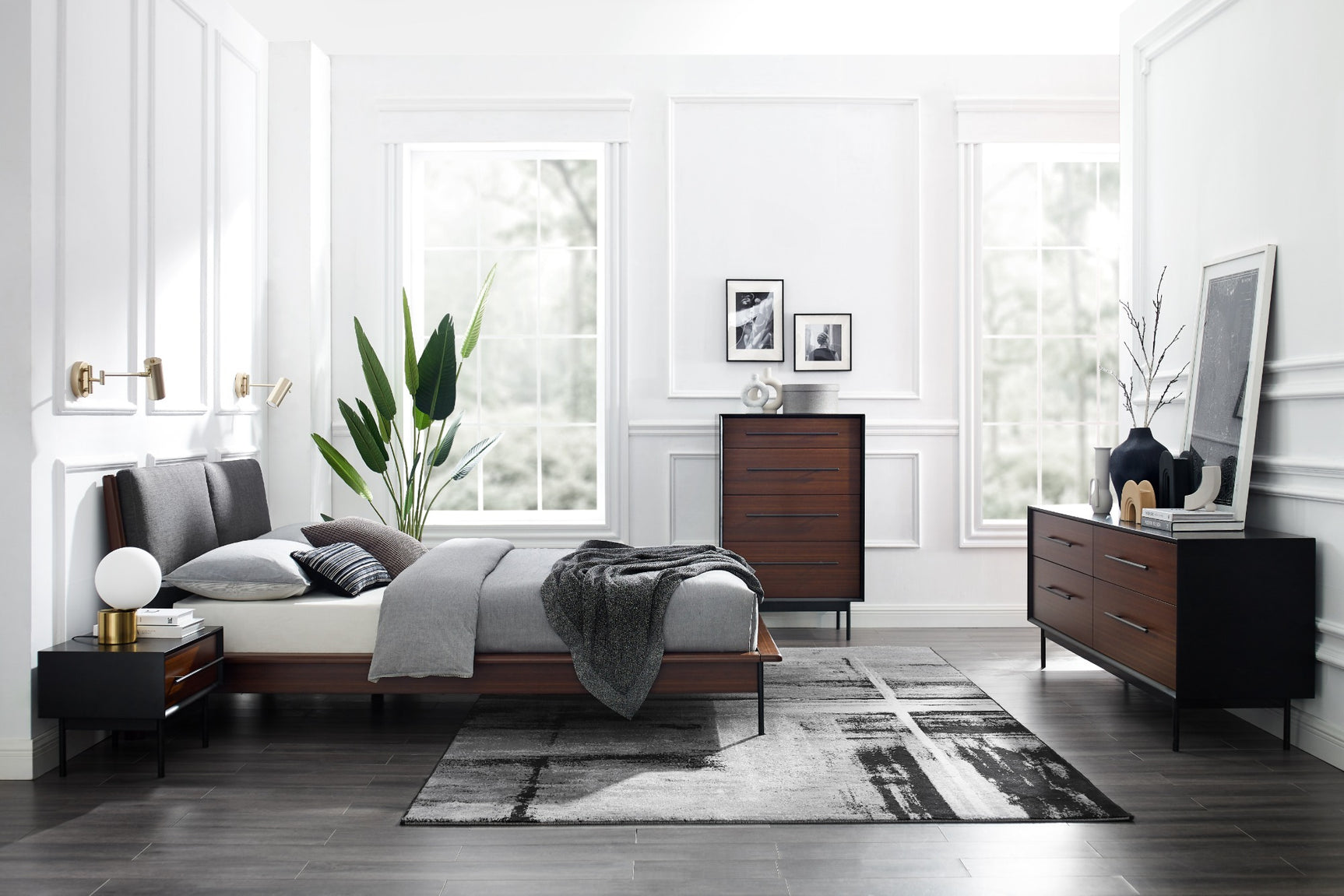 Park Avenue Fabric Upholstered  Bamboo Bed Frame