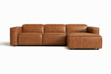 Emery Distressed Italian Aniline Leather Recliner Sectional Sofa