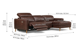 Elodie Distressed Italian Aniline Leather Recliner Sectional Sofa