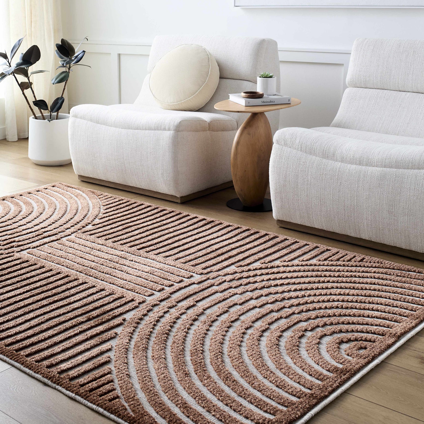 Deron Brown Washable Area Rug