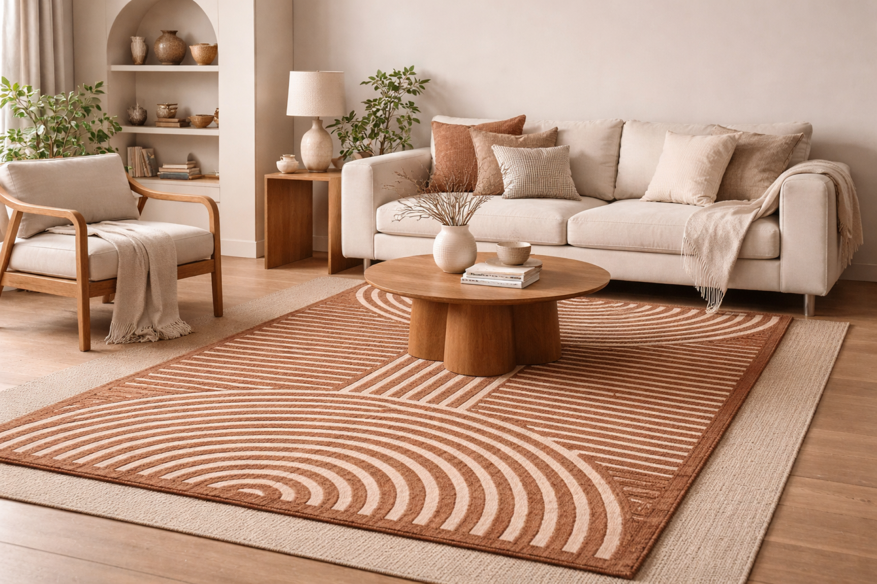 Deron Brown Washable Area Rug