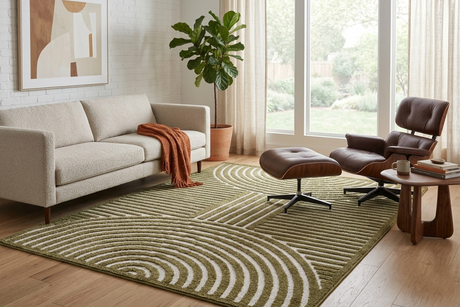 Deron Khaki Washable Area Rug