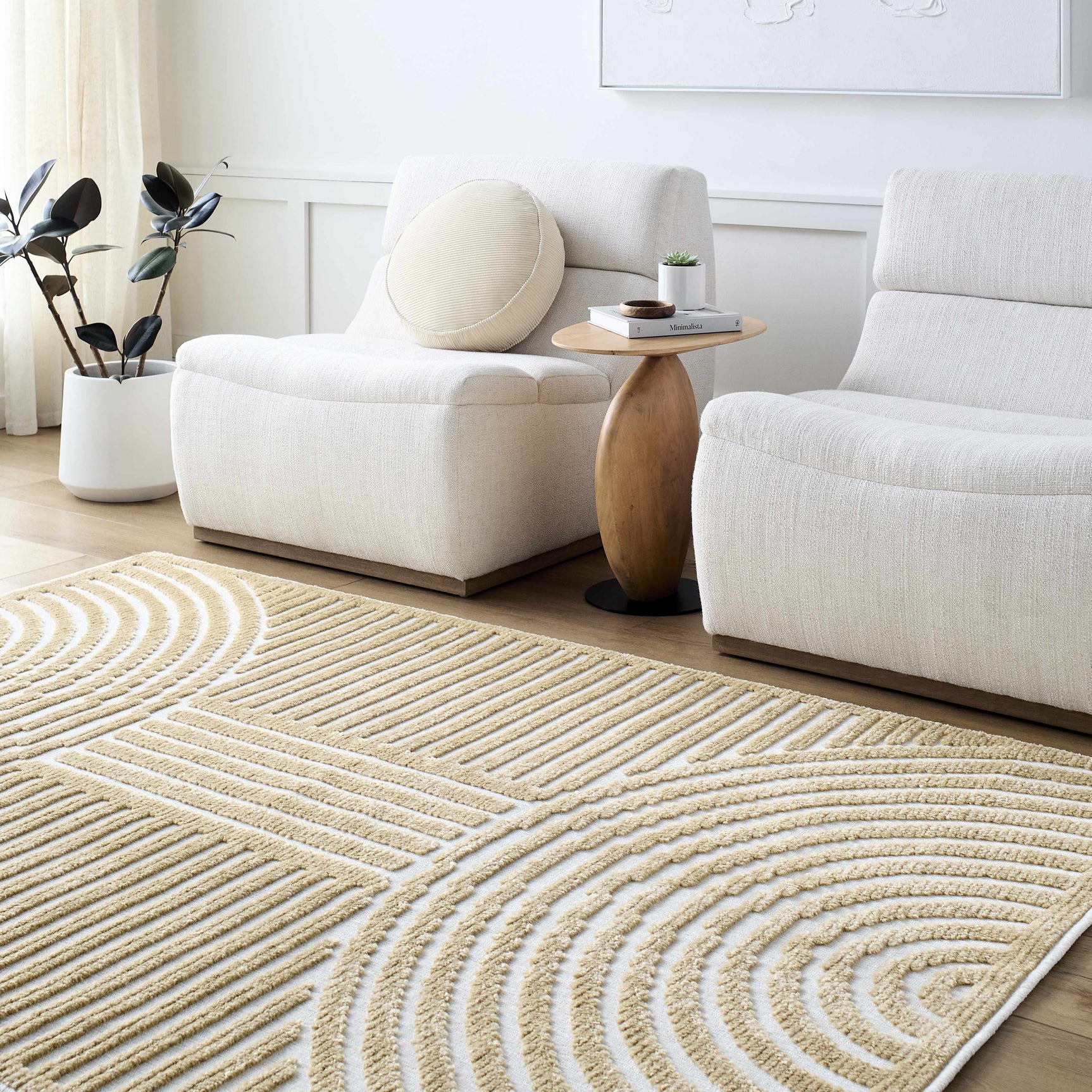 Deron Mustard Washable Area Rug