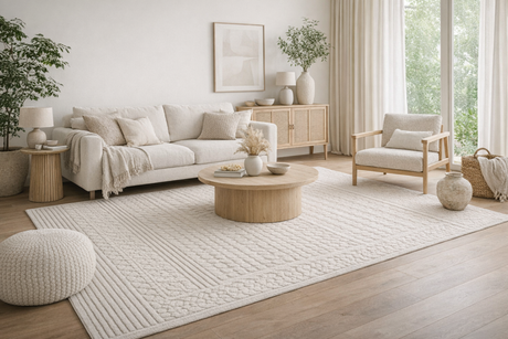 Drago White Washable Area Rug