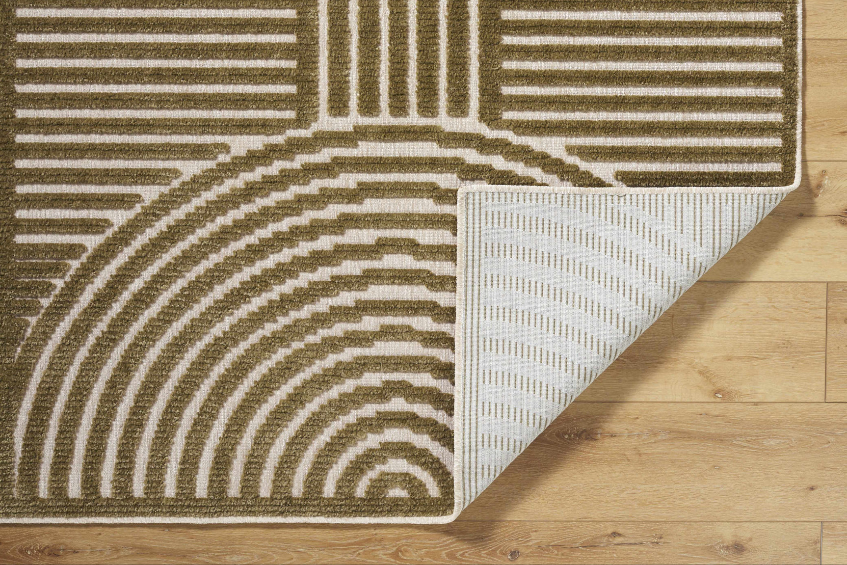 Deron Khaki Washable Area Rug