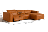 Emery Distressed Italian Aniline Leather Recliner Sectional Sofa