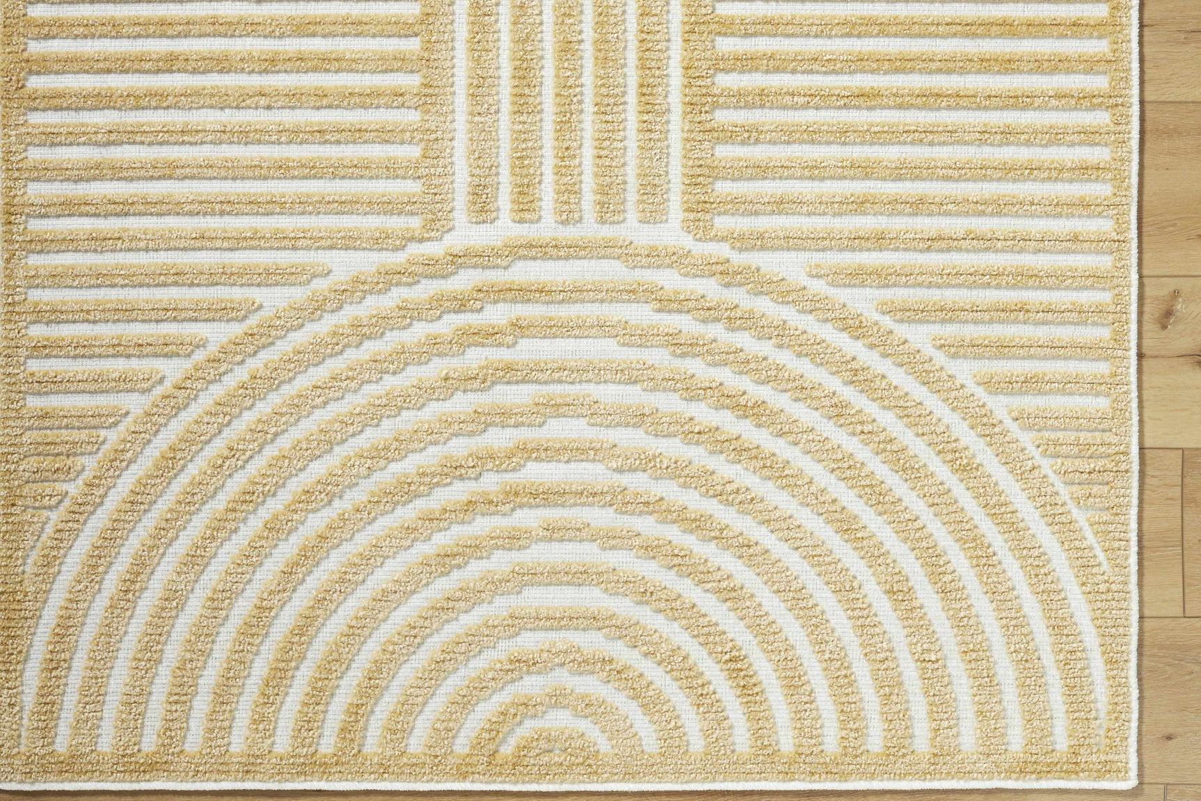 Deron Mustard Washable Area Rug