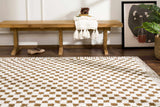 Leryn Brown Checkered Plush Rug