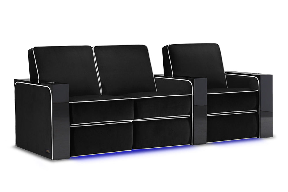 Valencia Naples Elegance Home Theater Seating Row of 3 Loveseat Left, Raven