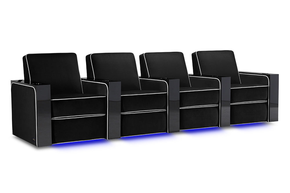 Valencia Naples Elegance Home Theater Seating Row of 4, Raven