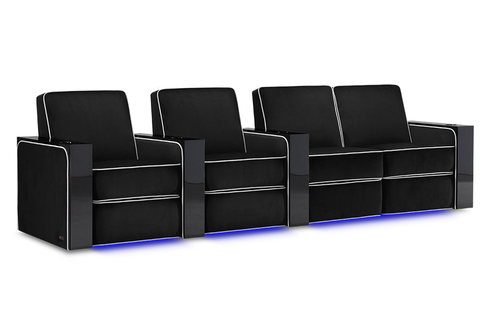 Valencia Naples Elegance Home Theater Seating Row of 4 Loveseat Right, Raven