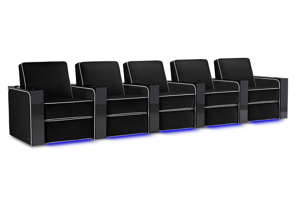 Valencia Naples Elegance Home Theater Seating Row of 5, Raven