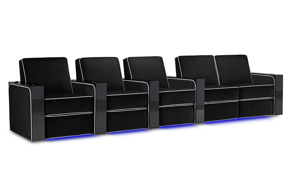 Valencia Naples Elegance Home Theater Seating Row of 5 Loveseat Right, Raven