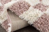Atira Pink Checkered Shag Rug