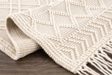 Ramsbury Beige Trellis Wool Rug