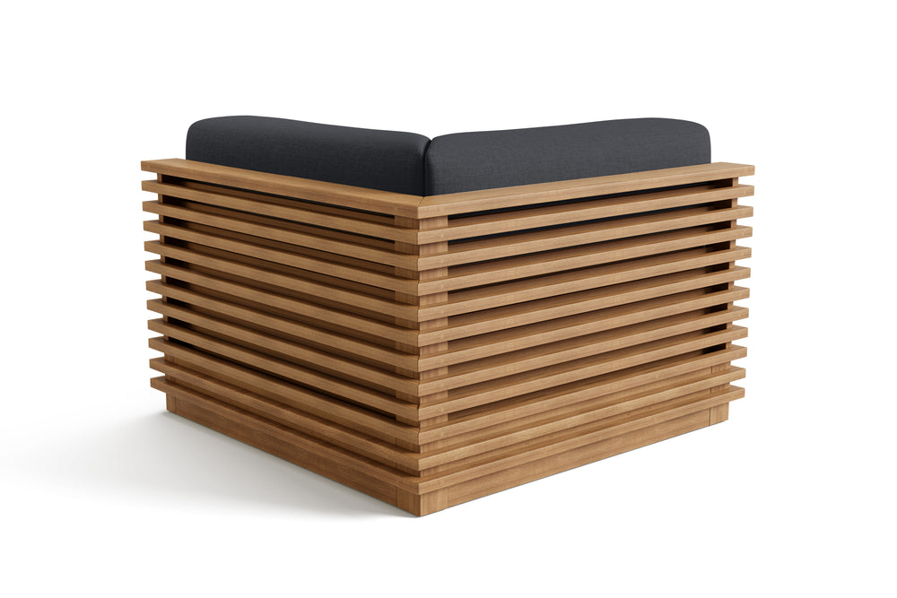Valencia Elise Fabric Sectional Outdoor Corner Piece, Black