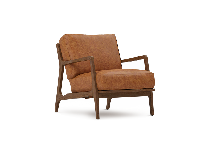 Valencia Ella Top Grain Leather Accent Chair, Cognac