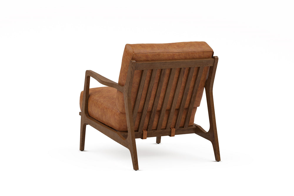 Valencia Ella Top Grain Leather Accent Chair, Cognac