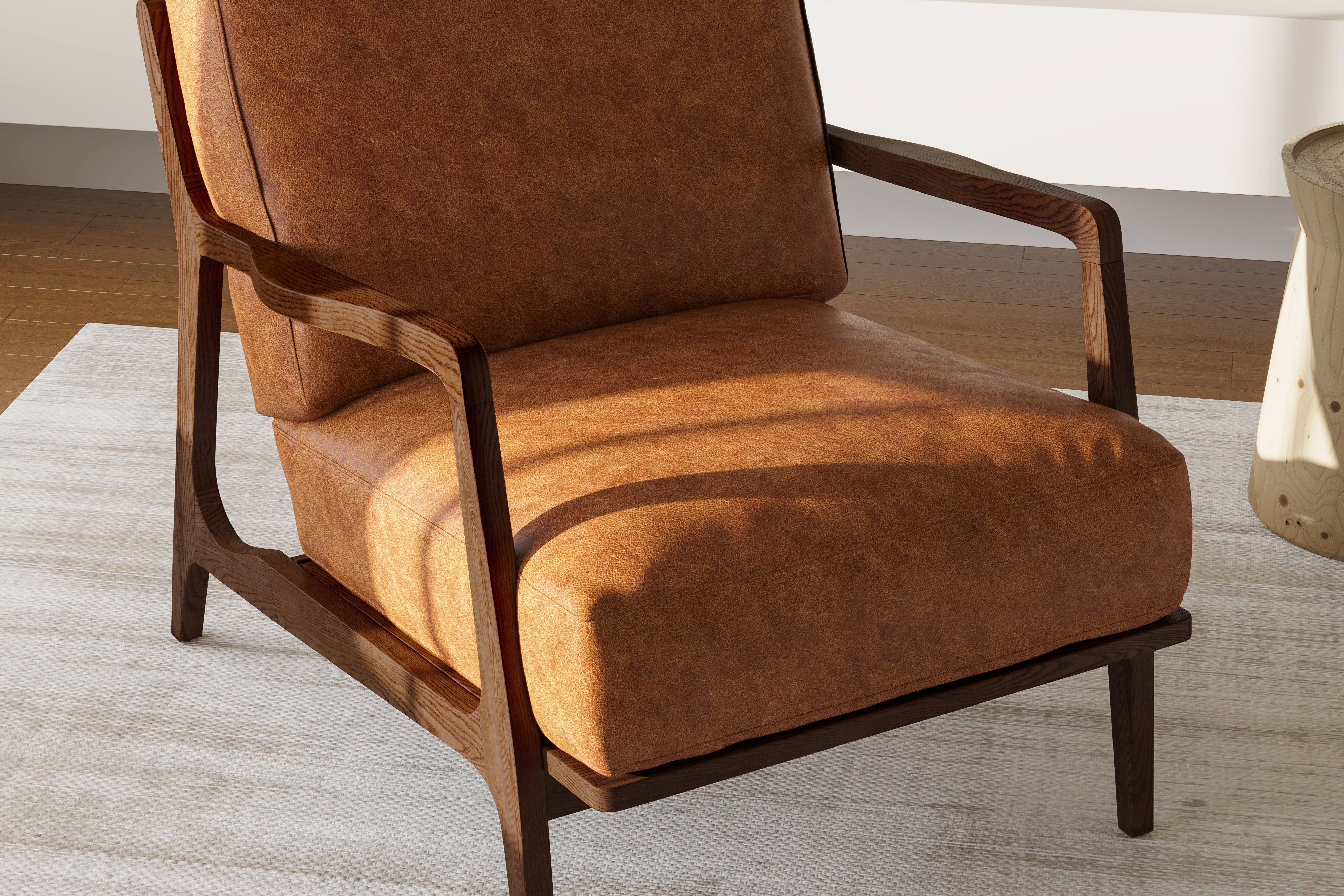 Top grain 2025 leather accent chair