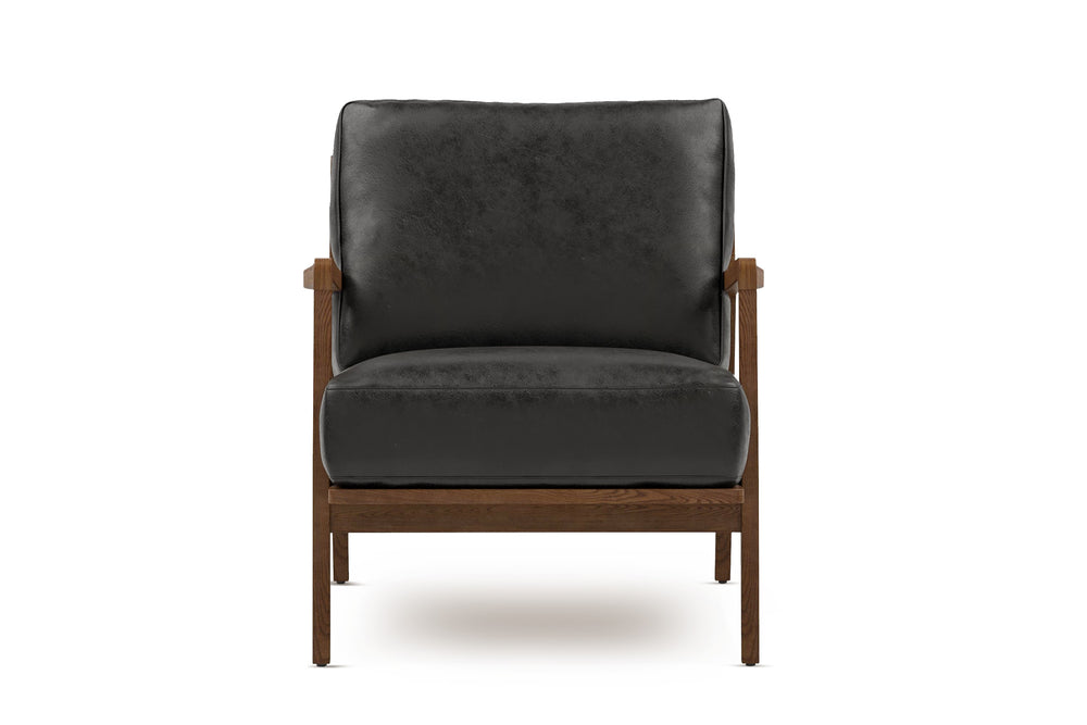 Valencia Ella Top Grain Leather Accent Chair, Black