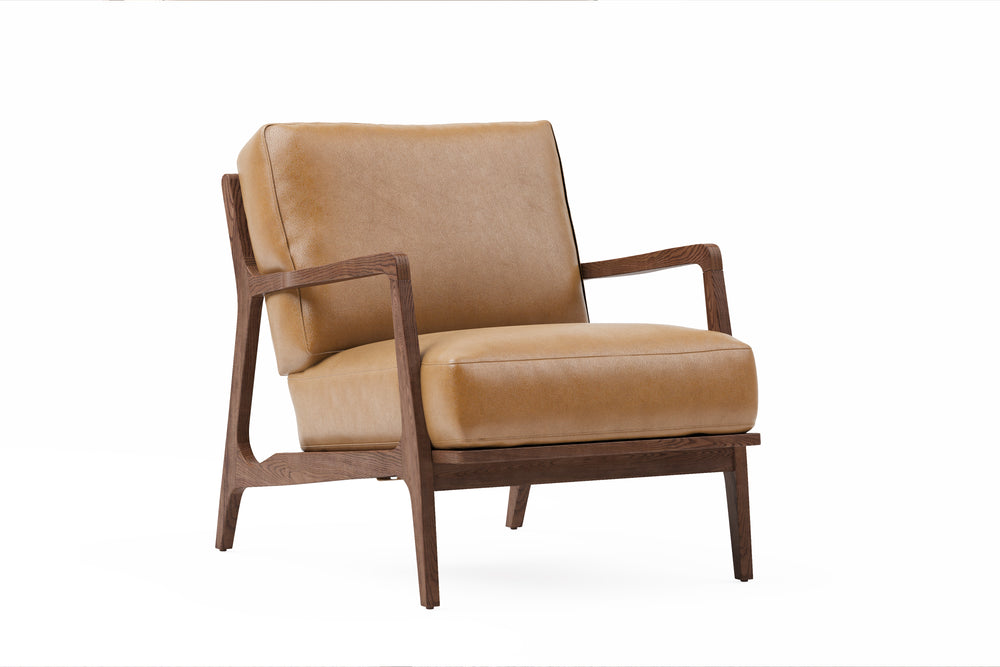 Valencia Ella Top Grain Leather Accent Chair, Cognac