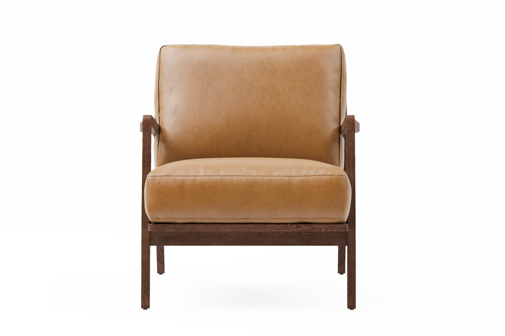 Valencia Ella Top Grain Leather Accent Chair, Cognac