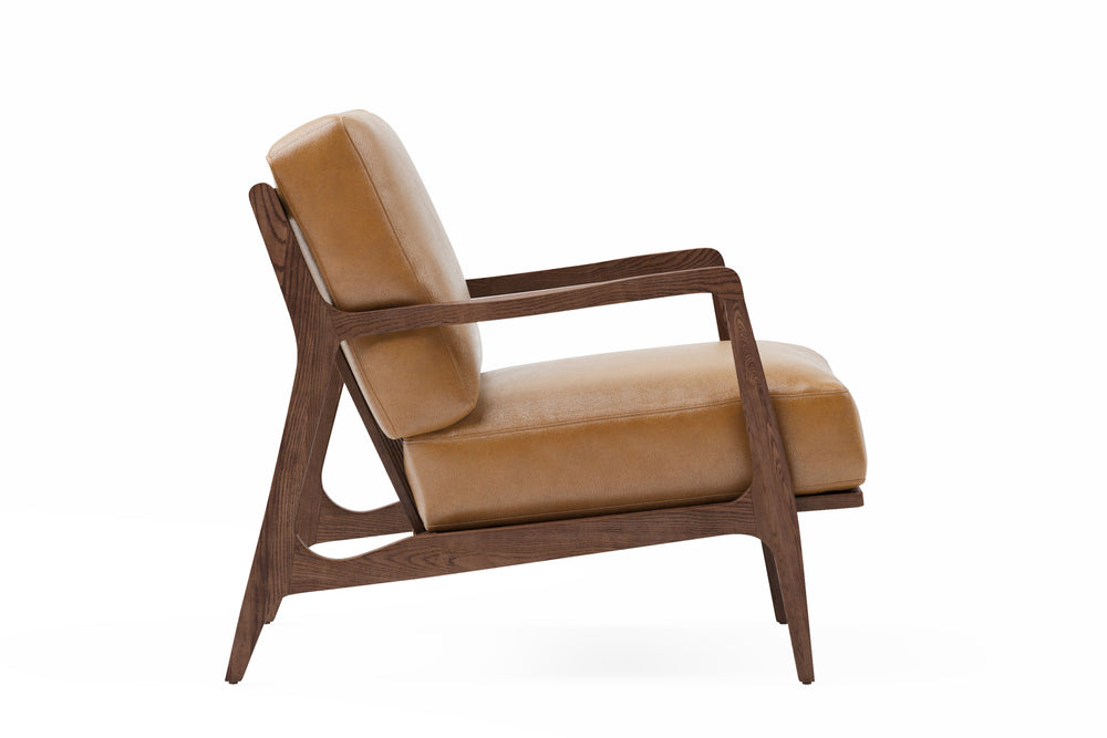 Valencia Ella Top Grain Leather Accent Chair, Cognac