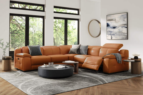 Ellie Leather Corner Sectional Sofa