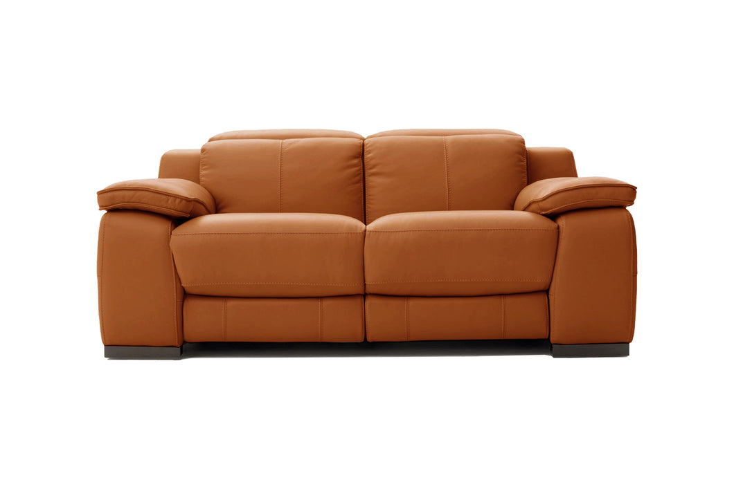 Valencia Ellie Top Grain Leather Loveseat Sofa, Cognac