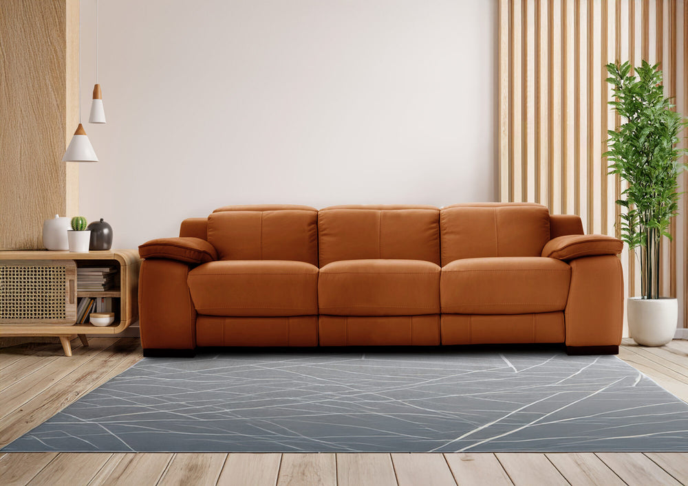 Valencia Ellie Top Grain Leather Three Seats Sofa, Cognac