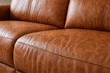 Elodie Distressed Italian Aniline Leather Dual Recliner Sofa