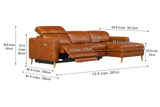 Elodie Distressed Italian Aniline Leather Recliner Sectional Sofa