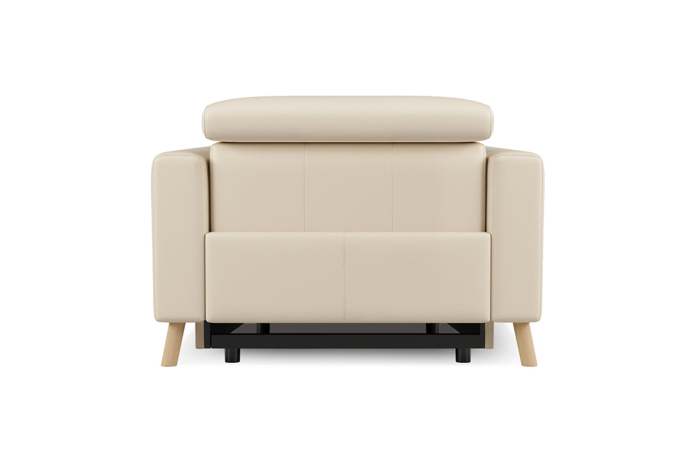 Valencia Elodie Top Grain Leather Recliner Single Seat Sofa, Beige