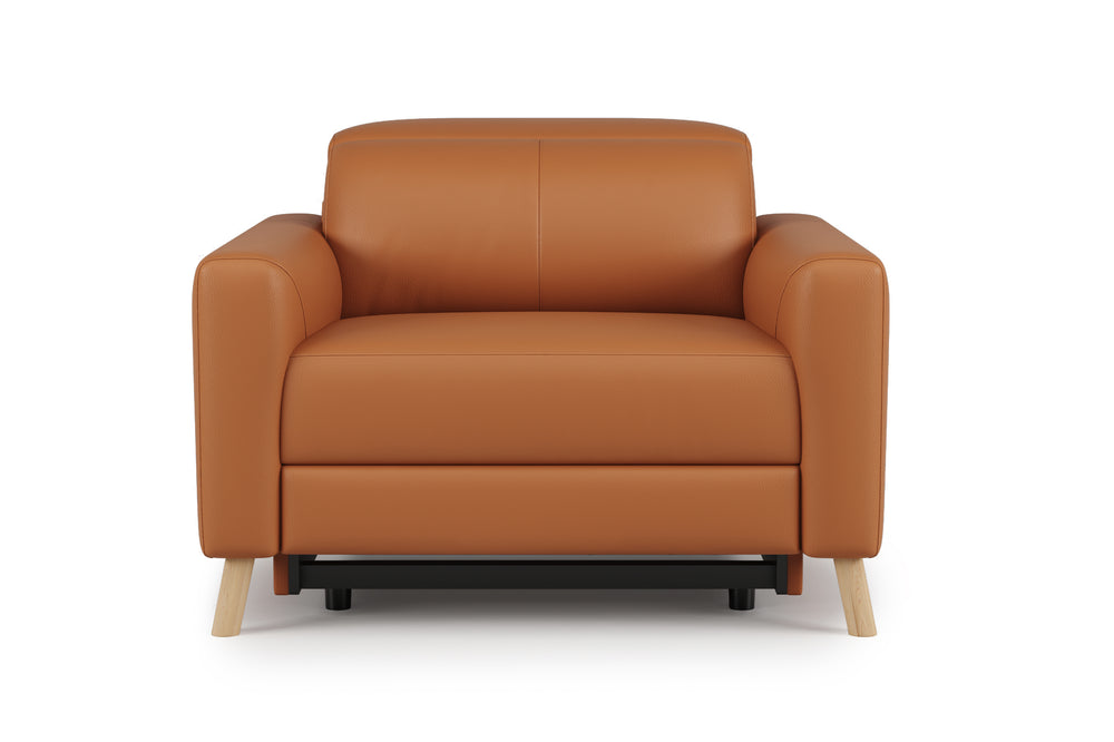 Valencia Elodie Top Grain Leather Recliner Single Seat Sofa, Cognac